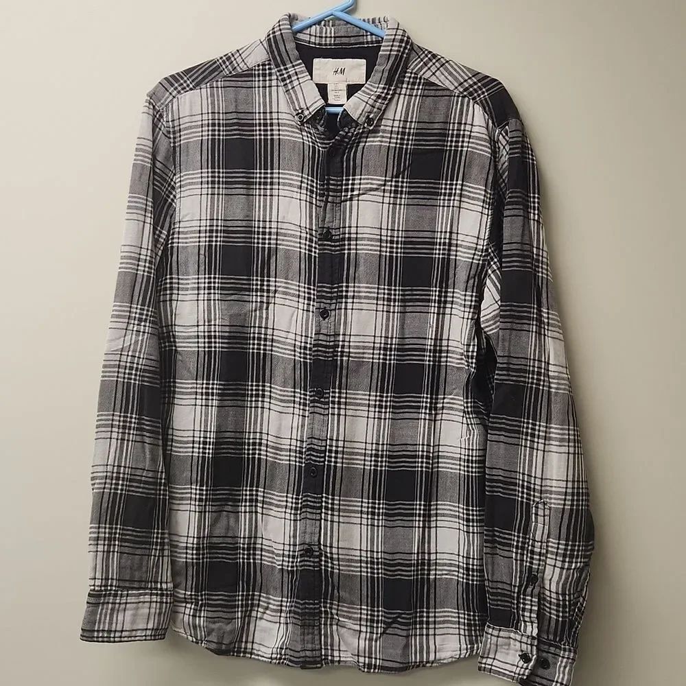 H&M Plaid Lined Shirt L